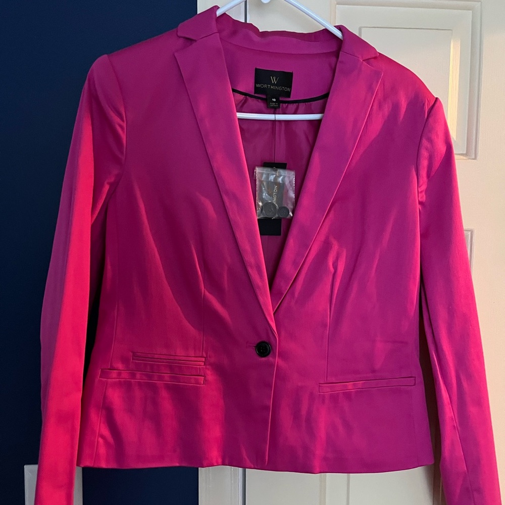 NWT Worthington Fuchsia Blazer Jacket